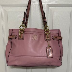 Coach Pink Leather Colette Shoulder Bag